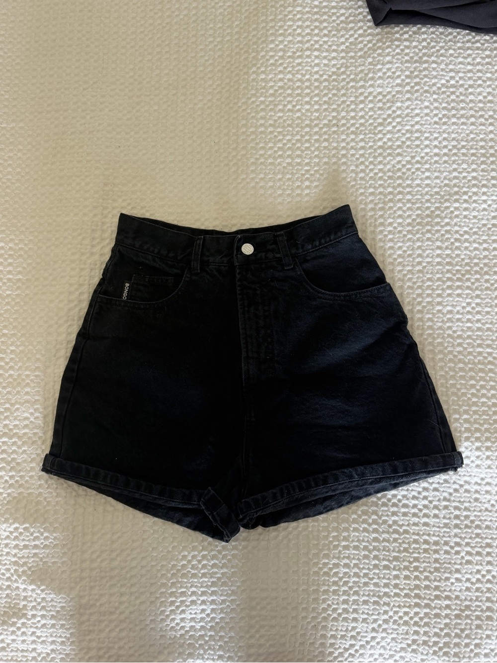 BONGO Black High-Waist Denim Shorts